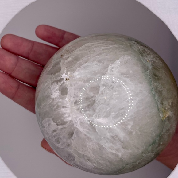 Large 93.5mm 2.5lbs Agate Geode Crystal Sphere with Chlorite. - Picture 4 of 5